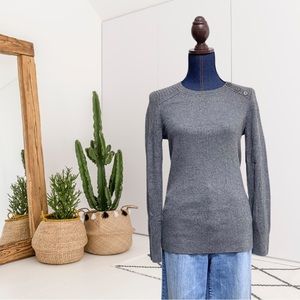 Banana Republic Button Shoulder Wool Blend Sweater